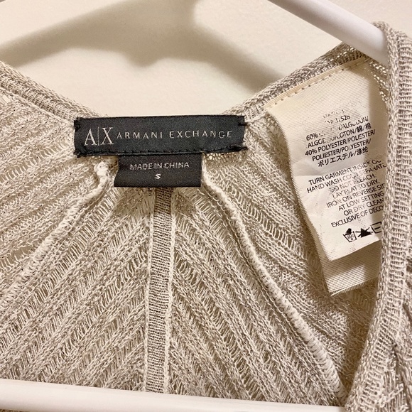 A/X Armani Exchange Silver Layered Chevron Vest S - Picture 3 of 9